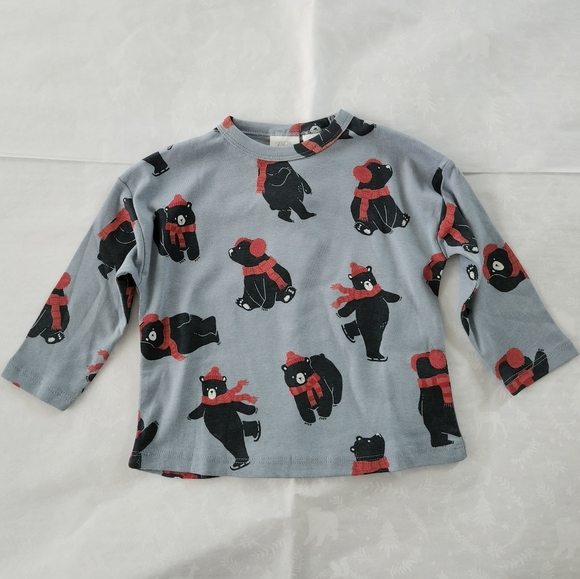 Zara Shirts & Tops Nwt Zara Baby Boy Bear Long Sleeve Tee Shirt 92